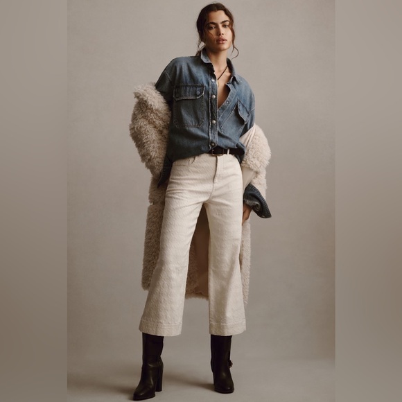Anthropologie The Skipper High-Rise Crop Wide-Leg Jeans by Pilcro New - Picture 2 of 11